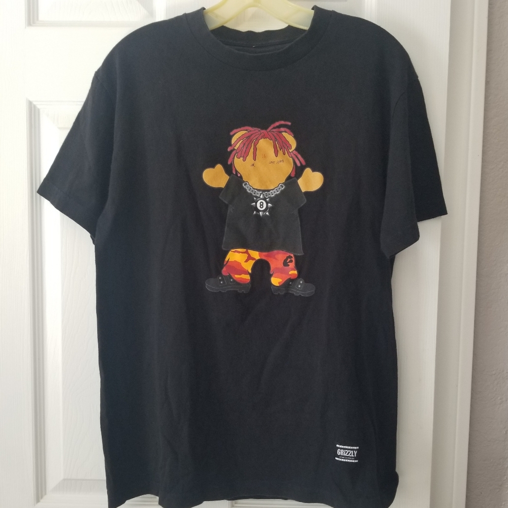 GRIZZLY GRIP TAPE x TRIPPIE RED Men’s Size M Cotton Skate Black Tshirt READ